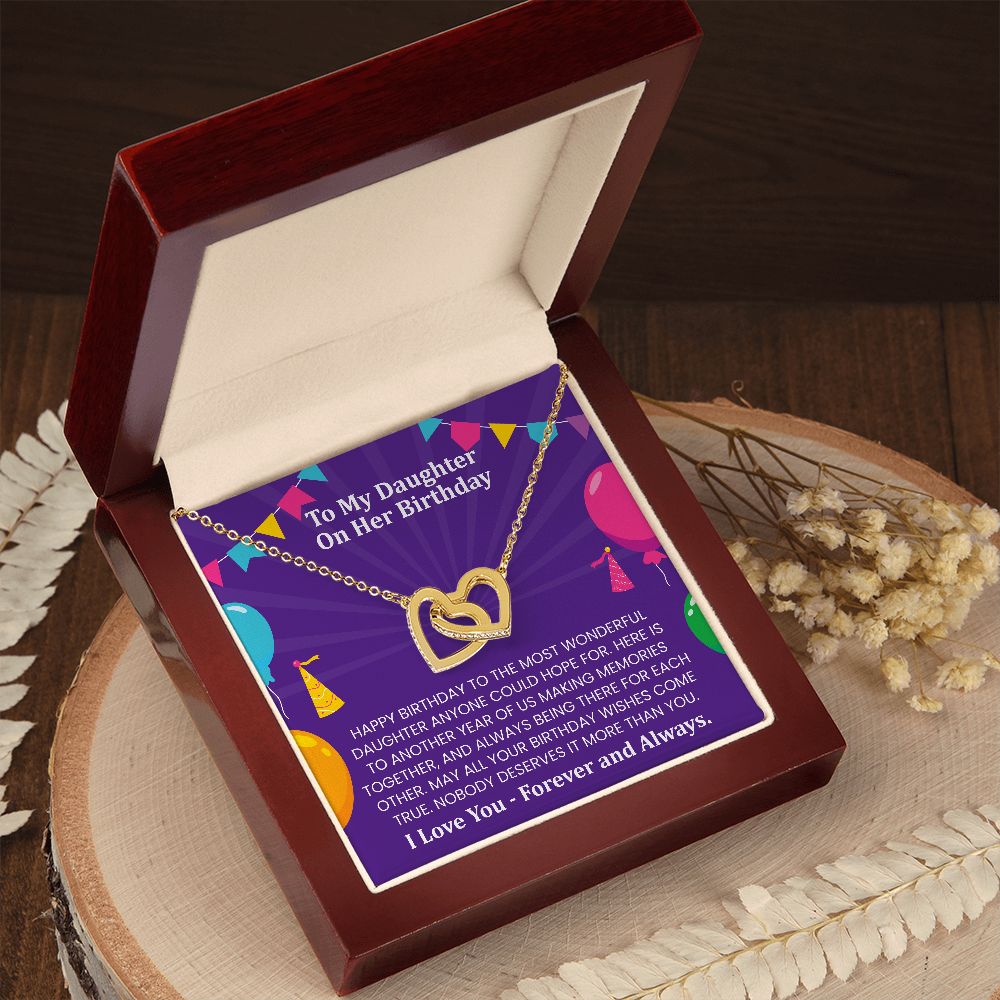 Happy birthday to the most wonderful daughter | Interlock heart necklace gift for daughter
