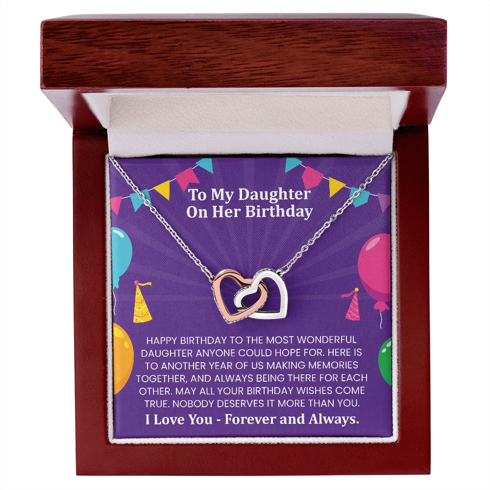 Happy birthday to the most wonderful daughter | Interlock heart necklace gift for daughter