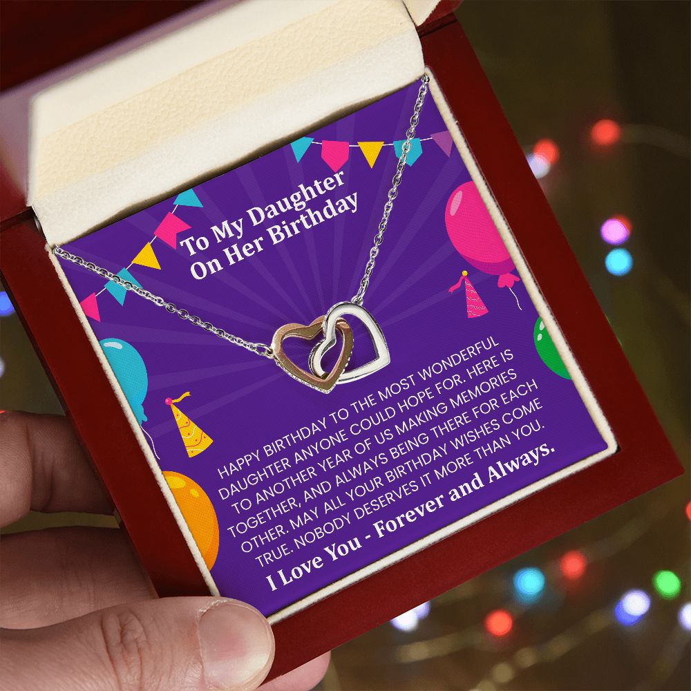 Happy birthday to the most wonderful daughter | Interlock heart necklace gift for daughter