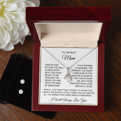 To the Best Mom | I Will Always Love You | Alluring Beauty Necklace & Earring Set