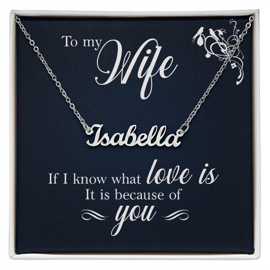 Personalized Name Necklace and Message Card