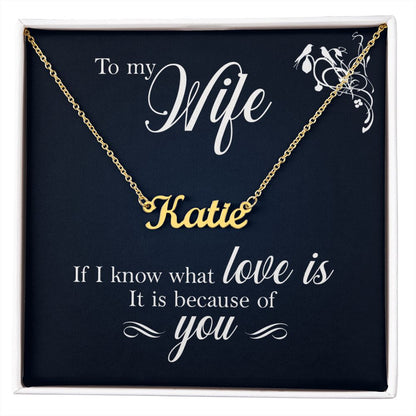 Personalized Name Necklace and Message Card