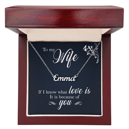 Personalized Name Necklace and Message Card