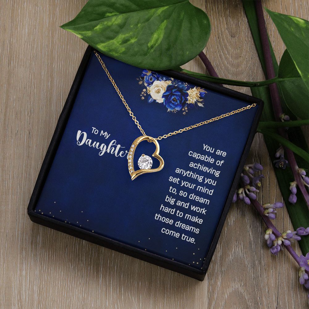 Necklace Gift for Daughter with custom name | Personalized Message Card